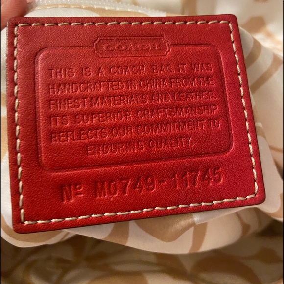 Stained nylon orange tan Coach purse with canvas - Picture 16 of 16